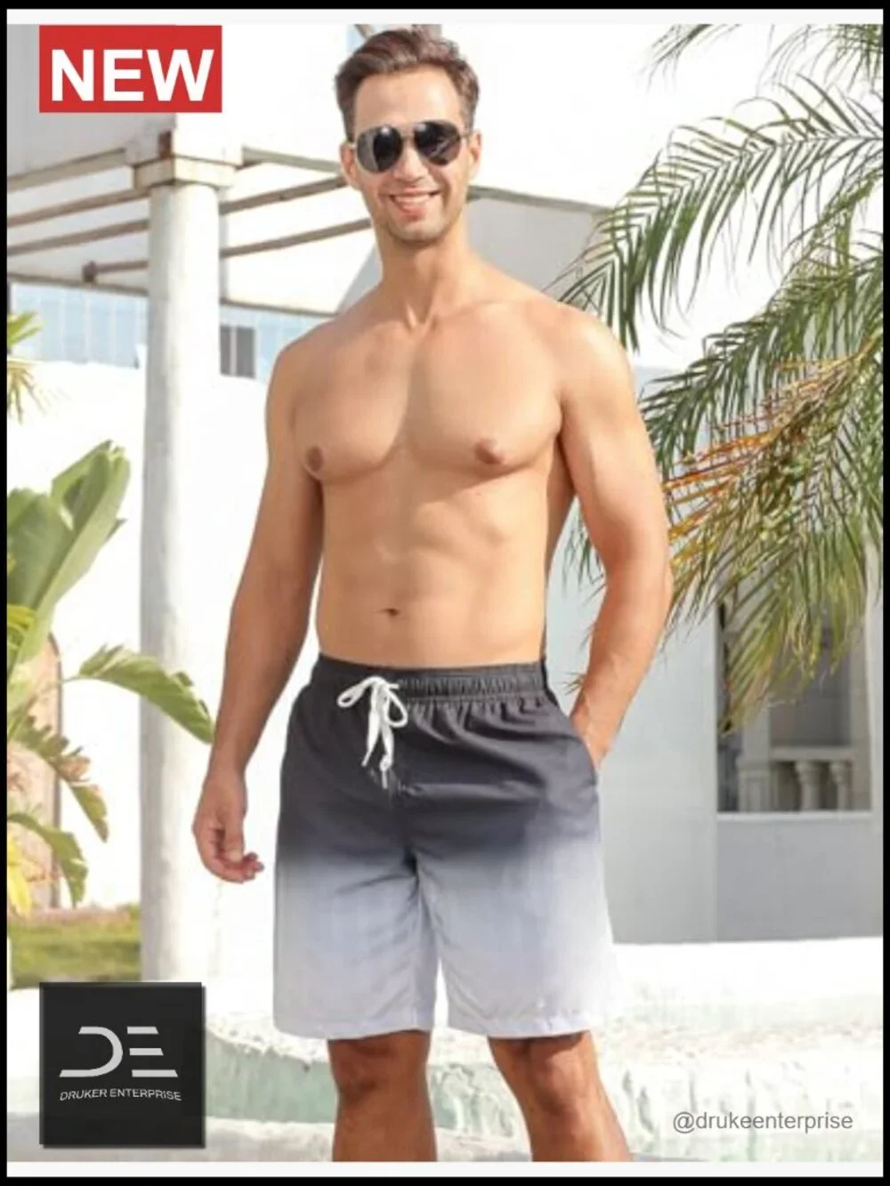 Men's Quick Dry Board Shorts with Compression Liner 9